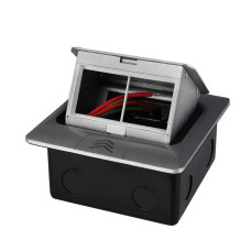 Розеточный люк напольный LIVOLO серебряный, встроенный в пол, пустой корпус без розеток для наполнения.