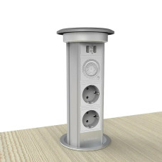 Умная Wi-Fi выдвижная двойная розетка с USB Bluetooth колонкой и беспроводной зарядкой Livolo (VL-S