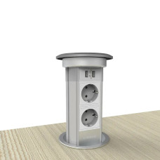 Умная Wi-Fi выдвижная двойная розетка с двойной USB и беспроводной зарядкой Livolo (VL-SHS004)