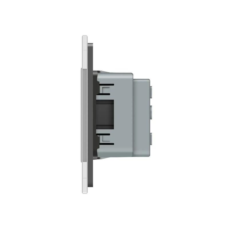 Розетка трехместная универсальная Livolo серое стекло (VL-C7FCT22-6IP)