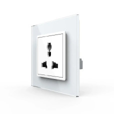 Розетка универсальная 12 стандартов в 1 LIVOLO белое матовое стекло