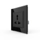 Розетка универсальная 12 стандартов в 1 LIVOLO черное матовое стекло