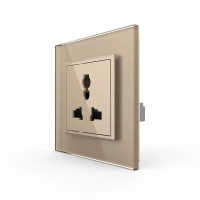 Розетка универсальная 12 стандартов в 1 Livolo золотое стекло (VL-C7C1C-13)