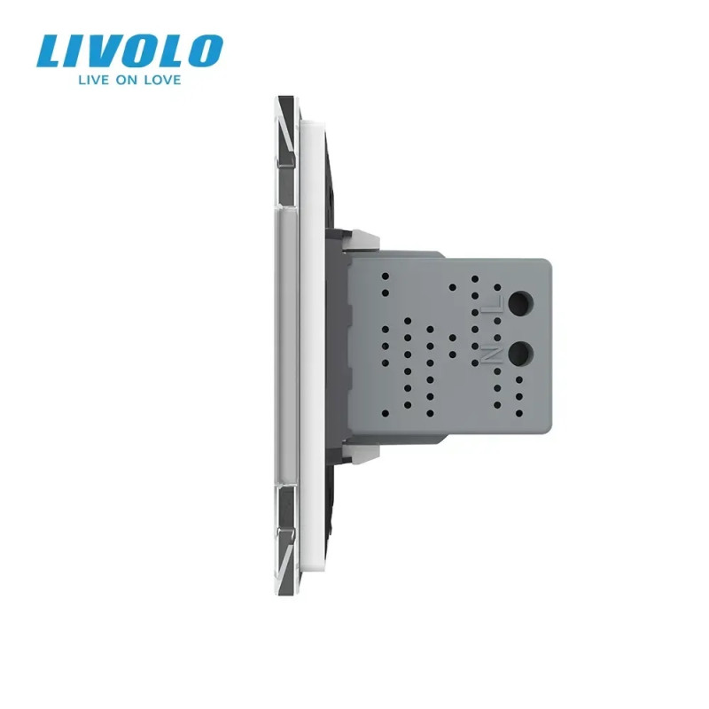 Розетка универсальная с USB розеткой LIVOLO белое матовое стекло