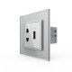 Розетка універсальна з USB розеткою Livolo сірий скло (VL-C7C1AUSB-15)