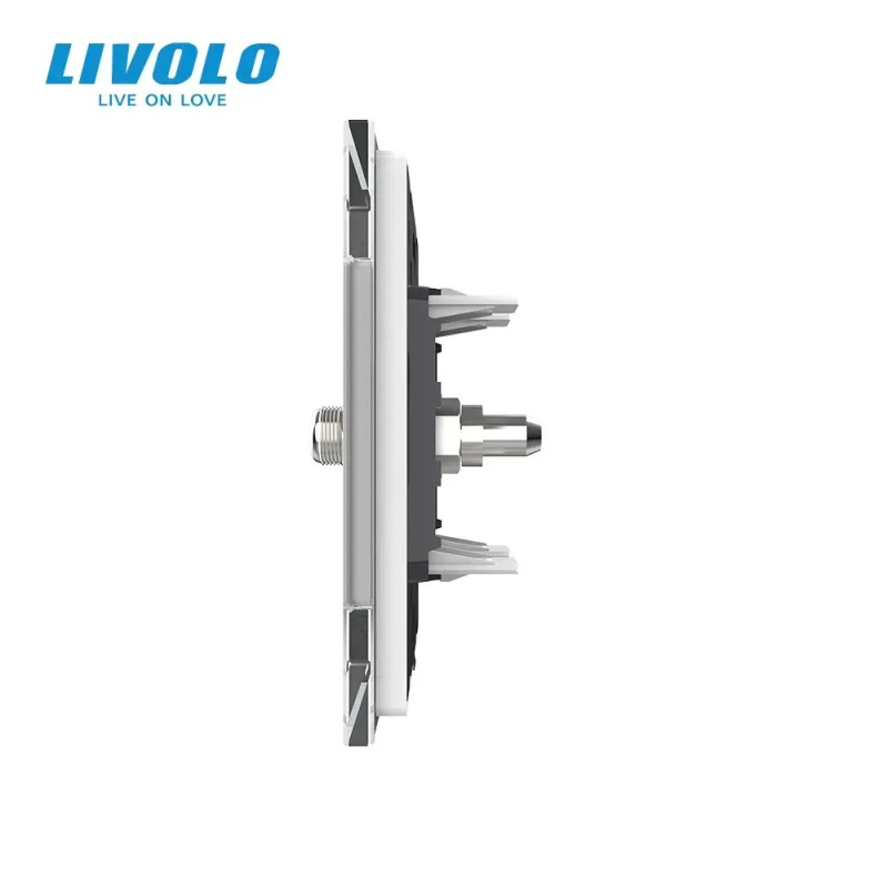 Розетка супутникова SAT LIVOLO біла матова скло