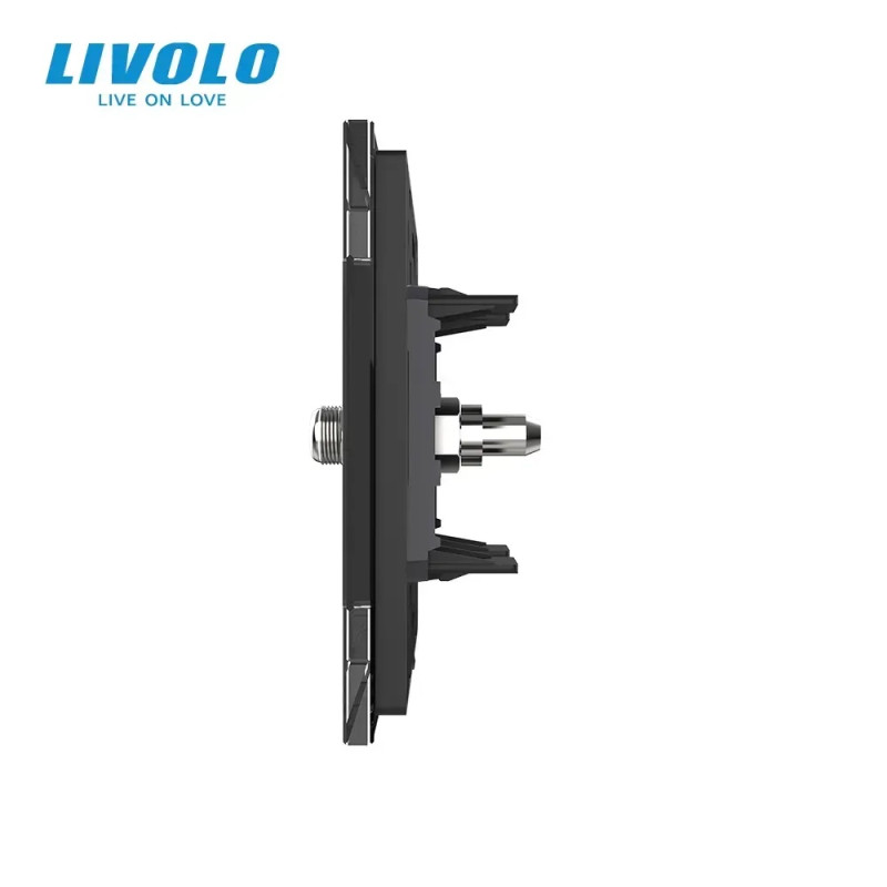 Розетка супутникова SAT LIVOLO чорна матова скло