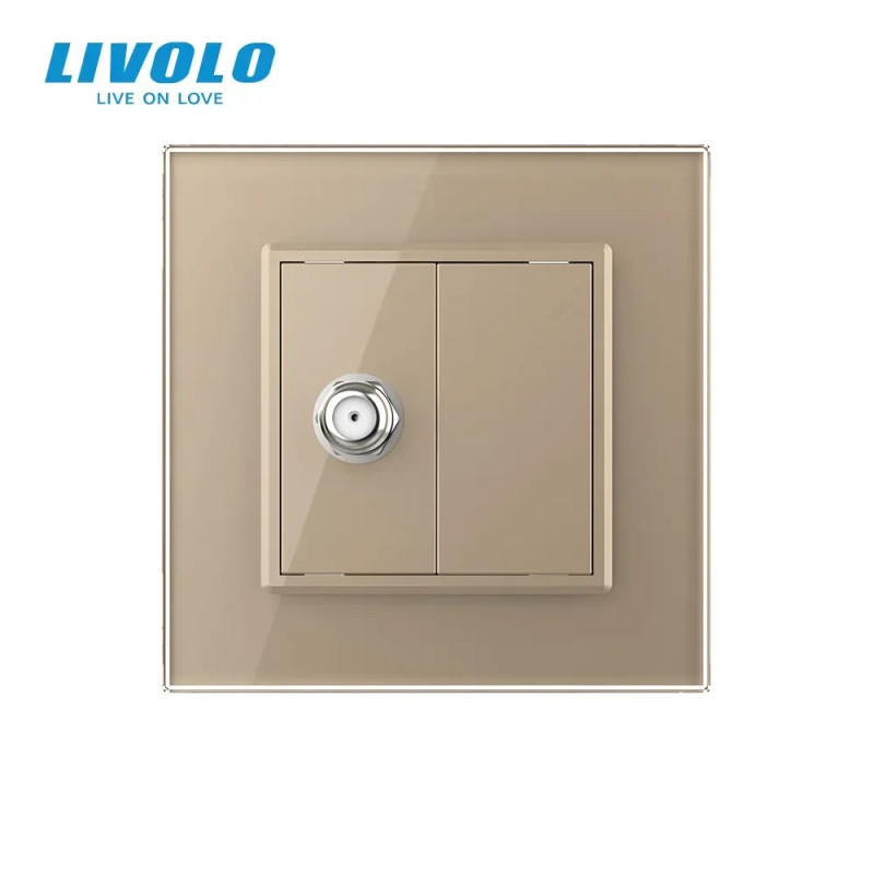 Розетка спутниковая SAT LIVOLO золотое матовое стекло