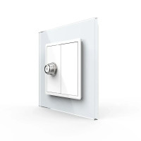 Розетка спутниковая SAT Livolo белое стекло (VL-C7FCSL-1WP)