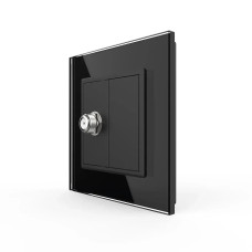 Розетка спутниковая SAT Livolo черное стекло (VL-C7FCSL-1BP)