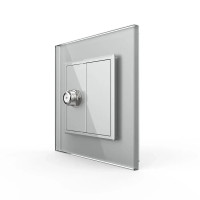 Розетка спутниковая SAT Livolo серое стекло (VL-C7FCSL-1IP)
