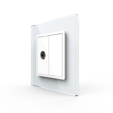 Розетка телевизионная LIVOLO белое матовое стекло