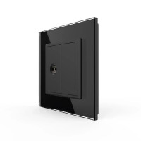 Розетка телевізійна LIVOLO чорна матова скло