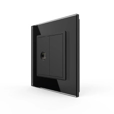Розетка телевизионная LIVOLO черное матовое стекло