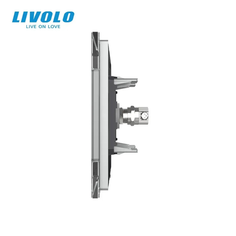 Розетка телевізійна LIVOLO сіра матова скло