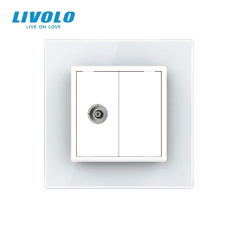 Розетка телевізійна Livolo білий скло (VL-C791V-11)