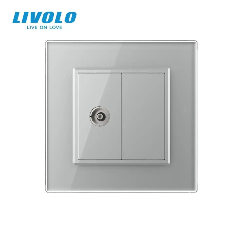 Розетка телевизионная Livolo серое стекло (VL-C791V-15)