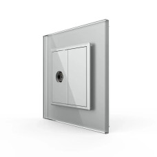 Розетка телевизионная Livolo серое стекло (VL-C791V-15)