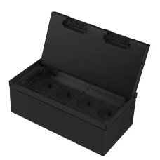 Розетка підлогова четверна (4 розетки) LIVOLO чорна, вбудована невидима прихованого монтажу, з кришк