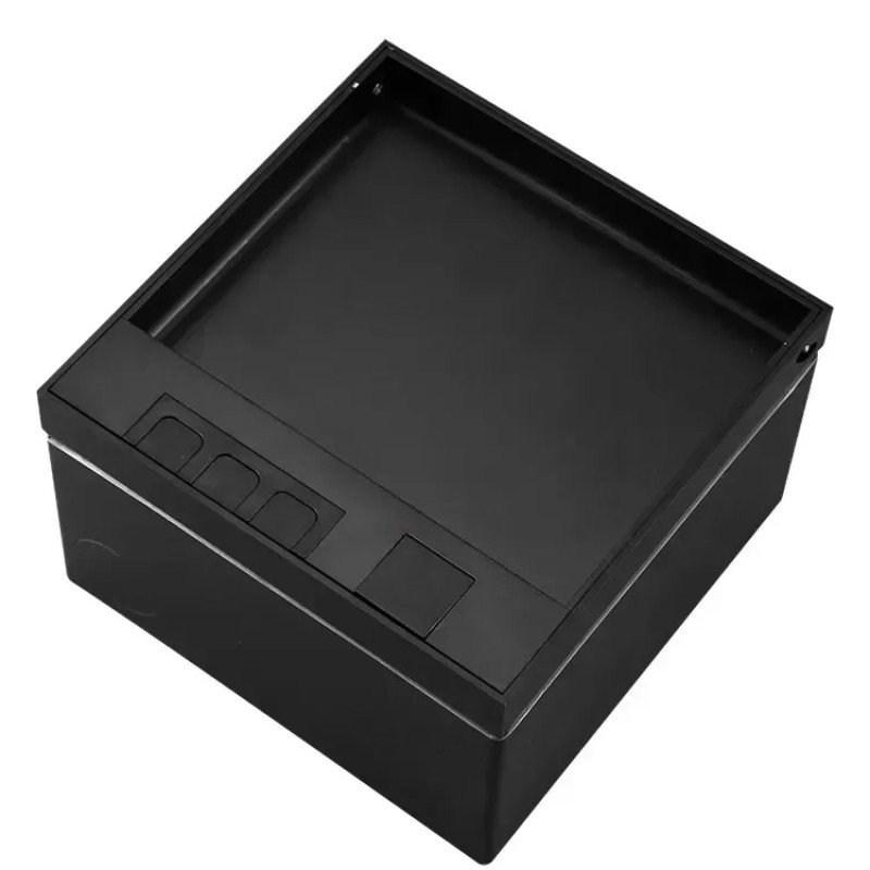 Розетка підлогова подвійна LIVOLO чорна, вбудована невидима прихованого монтажу, з кришкою, 2 розетк