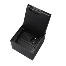 Розетка напольная двойная LIVOLO черная, встроенная невидимая скрытого монтажа, с крышкой, с заземл.