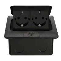 Розетка підлогова подвійна LIVOLO чорна, вбудована у підлогу, для кухні, офісу чи конференц-залу, з 