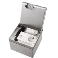 Напольная розетка двойная LIVOLO серебряная, встроенная невидимая скрытого монтажа, с крышкой, с заземлением.