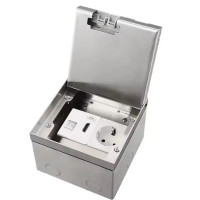 Напольная розетка двойная LIVOLO серебряная, встроенная невидимая скрытого монтажа, с крышкой, с заземлением.