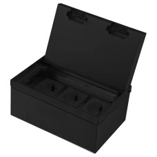 Напольная розетка тройная LIVOLO черная, встроенная невидимая скрытого монтажа, 3 розетки с крышкой