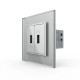 Розетка подвійна USB з блоком живлення Livolo сірий скло (VL-C792U-15)
