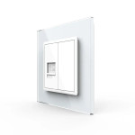 Розетка комп'ютерна RJ-45 LIVOLO біла матова скло