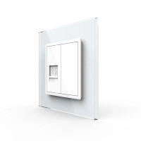 Розетка компьютерная RJ-45 LIVOLO белое матовое стекло