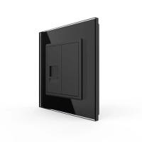 Розетка компьютерная RJ-45 LIVOLO черное матовое стекло