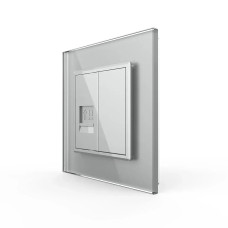 Розетка компьютерная RJ-45 LIVOLO серое матовое стекло