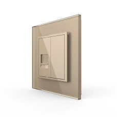 Розетка компьютерная RJ-45 LIVOLO золотое матовое стекло