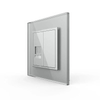 Розетка компьютерная RJ-45 Livolo серое стекло (VL-C791C-15)