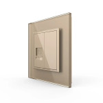 Розетка комп'ютерна RJ-45 Livolo золото скло (VL-C791C-13)