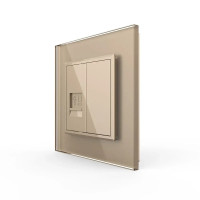 Розетка компьютерная RJ-45 Livolo золото стекло (VL-C791C-13)