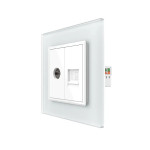 Розетка комп'ютерна RJ-45 і ТБ розетка LIVOLO біла матова скло