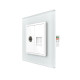 Розетка комп'ютерна RJ-45 і ТБ розетка LIVOLO біла матова скло