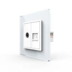 Розетка комп'ютерна RJ-45 і ТБ розетка Livolo білий скло (VL-C791VC-11)