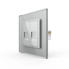 Розетка компьютерная двойная RJ-45 LIVOLO серое матовое стекло