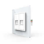 Розетка комп'ютерна подвійна RJ-45 Livolo білий скло (VL-C792C-11)