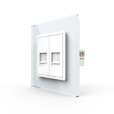 Розетка комп'ютерна подвійна RJ-45 Livolo білий скло (VL-C792C-11)