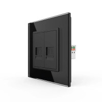 Розетка компьютерная двойная RJ-45 Livolo черное стекло (VL-C792C-12)