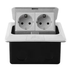 Розетка напольная двойная LIVOLO белая, встроенная в пол, для кухни, офиса или конференц-зала.