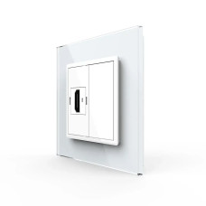 Розетка HDMI LIVOLO белое матовое стекло