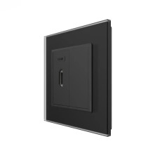 Розетка HDMI LIVOLO чорна матова скло