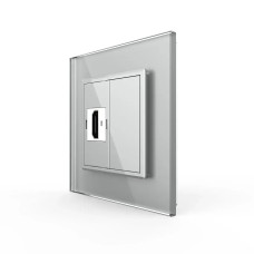 Розетка HDMI LIVOLO серое матовое стекло