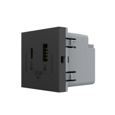 Розетка LIVOLO USB-A+USB-C PD 36Вт, черная, быстрая зарядка, Power Delivery QC 3.0, модуль (VL-FC